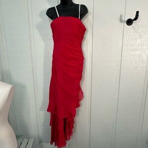 Faviana Pink Jeweled Spaghetti Strap Dress Size 7/8 EUC